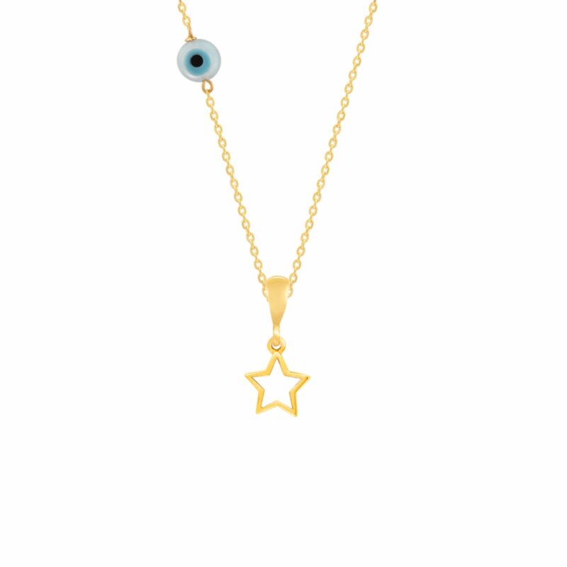 Star model 18 carat gold necklace for women