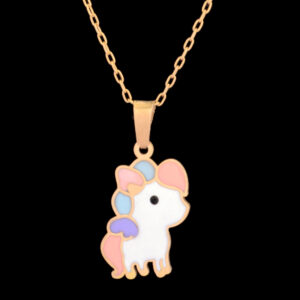 18 carat gold necklace pendant for girls, mustjabi gold, pony model, code 02