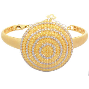 Women's 18 carat gold bangle bracelet, mustajabi gold model, round cut, code 23