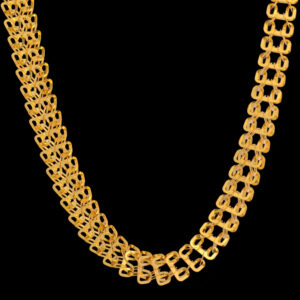Women's 18 carat gold necklace, mustajabi gold model, laser cut code 3
