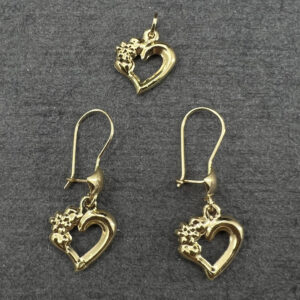 Half set of 18 karat gold for girls, good friend, heart model, code dk2012