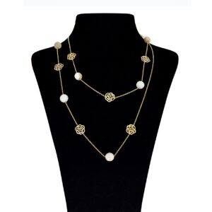 Mahek 18 carat gold necklace for women, model MM0523