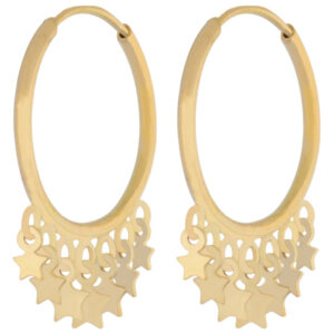 18 carat gold earrings for women, Ellen Nar, Roku Star model, code EN004