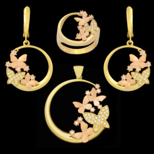 Women's 18-carat gold half set, mustajabi gold, Versailles model, code 02