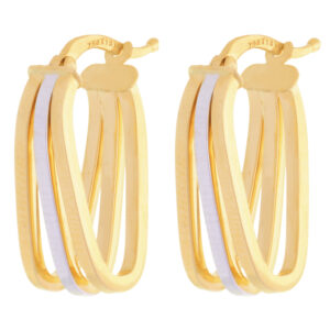 Women's 18 carat gold earrings, mustajabi gold, ring model, code 12