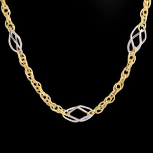 Women's 18 carat gold necklace, mustajabi gold model, Spadana, code 43