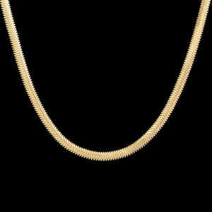 Women's 18-karat gold chain, Mustajabi gold, 3D herringbone model, code M40