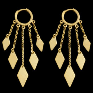 Women's 18 carat gold earrings, mustajabi gold, Rocco diamond model, code 14