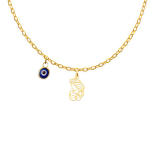 18 carat gold necklace for girls, mother's design, model Kr11072