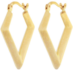 Women's 18 carat gold earrings, mustajabi gold, rhombus model, code 403