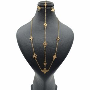 18 carat gold set for women, flower model