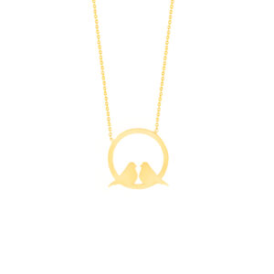 Women's 18 carat gold necklace with two birds
