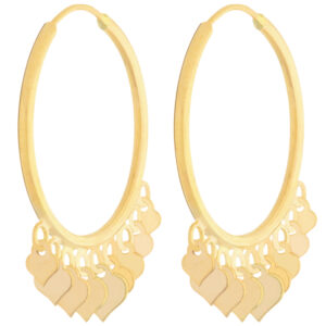 Women's 18-carat gold earrings, mustajabi gold, Roku heart model, code 001