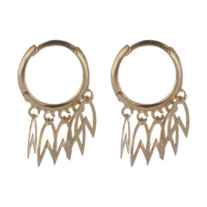 18 carat gold earrings for women, model ELN0843