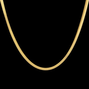 Women's 18-karat gold chain, mustajabi gold, rectangular Venetian model, code M50