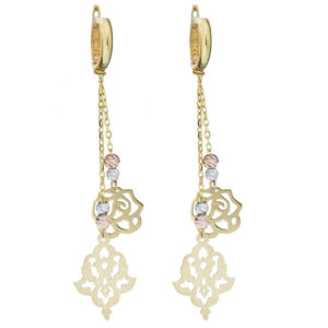 18 carat gold earrings for women, model ELN0630
