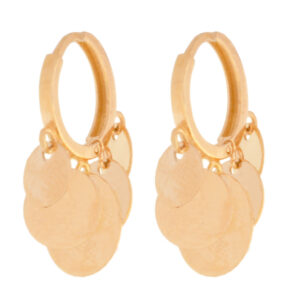 18-carat gold earrings for women, Ellen Nar, Rocco model, circle, code EN12