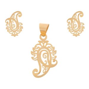 Half set of 18 carat gold for girls, nice pattern model 777