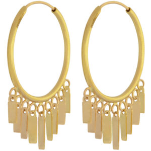 Women's 18-carat gold earrings, mustajabi gold, Rocco rectangle model, code 009
