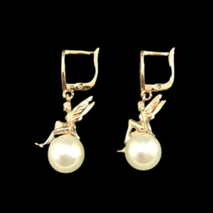 18 carat gold earrings for women, model dk482