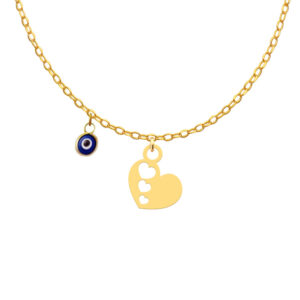 18 carat gold necklace for girls, heart design, model Kr11002