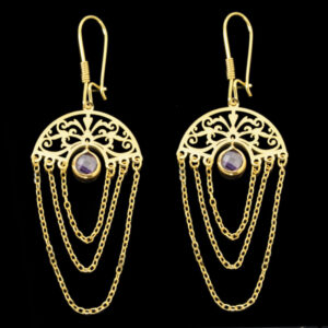 18 carat gold earrings for women, model ELN670140