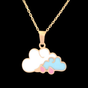 18 carat gold necklace pendant for girls, Mustajabi gold model, cloud code 07
