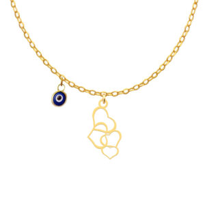 18 carat gold necklace for girls, multi-heart design, model Kr11010