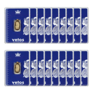 Vetos 18 carat gold bar, model K412, pack of 18 pieces