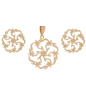 Half set of 18 karat gold for women, flower model