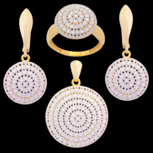 Half set of 18 carat gold for women, mustajabi gold model, Ava thrash, code 09