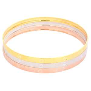 Women's 18 carat gold bracelet, Mustajabi gold, Sperlos model, set of 3 pieces