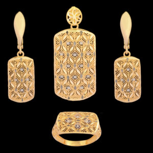 Half set of 18 carat gold for women, mustajabi gold, Ava model, code 6702