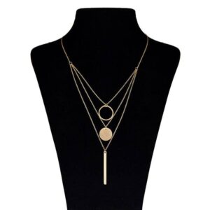 18 carat gold necklace for women, geometric model