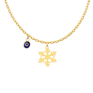 18 carat gold necklace for girls, Snowflake design, model Kr11027