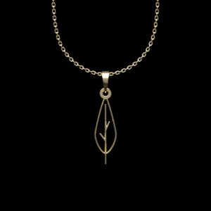 18 carat gold necklace for women, leaf model code L2-1-1142