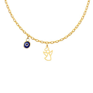 18 carat gold necklace for girls, angel design, model Kr11060