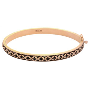 Women's 18 carat gold bangle bracelet, mustajabi gold, Jalva model, code 6771