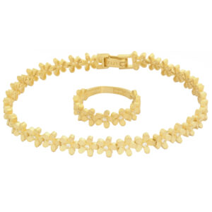 Half set of 18 karat gold for women, Mustajabi gold, code 67152