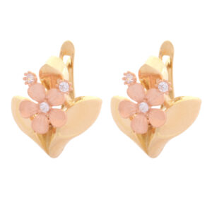 18 carat gold earrings for women, mustajabi gold, Versailles model, code 8
