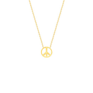 18 carat gold women's peace symbol necklace