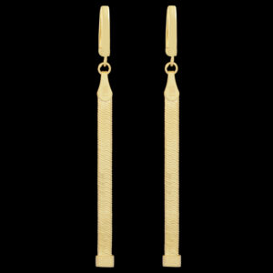 18 carat gold earrings for women, mustajabi gold, herringbone model, code 1