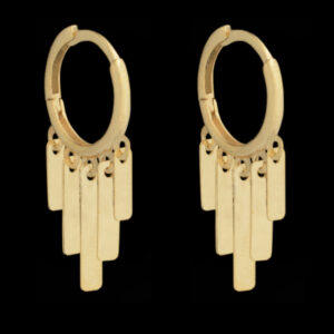 18 carat gold earrings for women, Ellen Nar, rectangular Rocco model, code EN670175