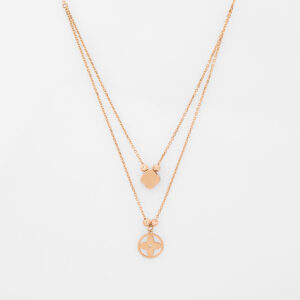 18 carat gold necklace for women, lotus model