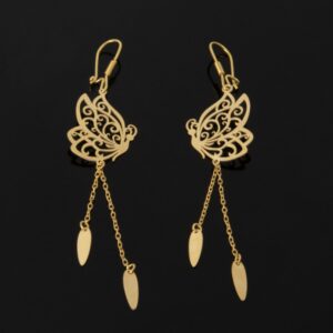 Butterfly style 18 carat gold earrings for women