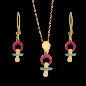 Half set of 18 carat gold for girls, Mustajabi gold, pacifier model, code 67130