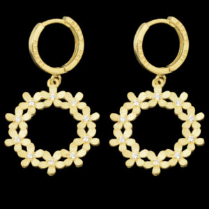18 carat gold earrings for women, mustajabi gold, Versa model, code 670172