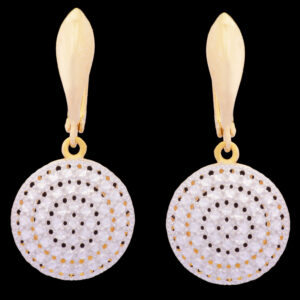 Women's 18-carat gold earrings, mustajabi gold, round cut, Ava code 2