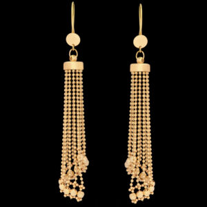 Women's 18 carat gold earrings, mustajabi gold, ball model, code 02