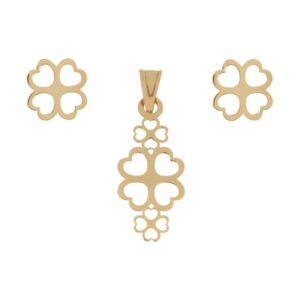18 carat gold half set for girls, beautiful flower model, 635